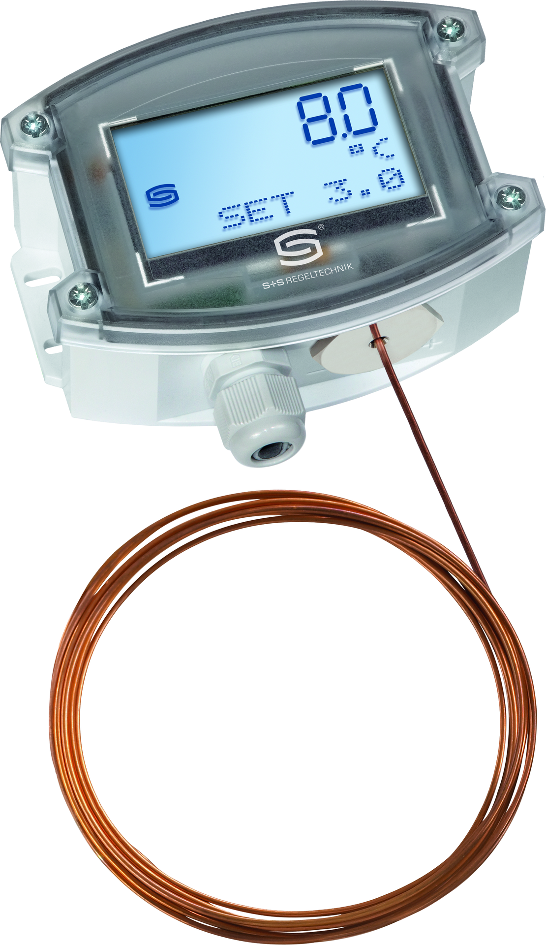 THERMASREG FS20-UW 6m LCD, mit geöffneter Abdeckung - S+S Regeltechnik