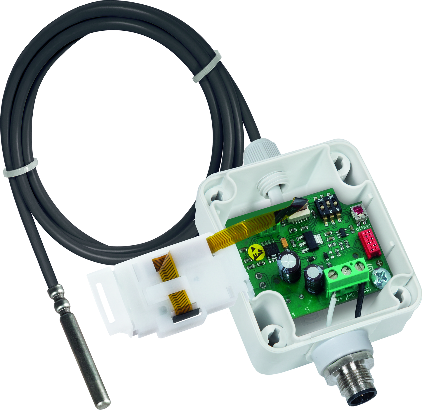 THERMASGARD HFTM-U Q LCD, mit geöffneter Abdeckung und LCD-Anzeige - S+S Regeltechnik