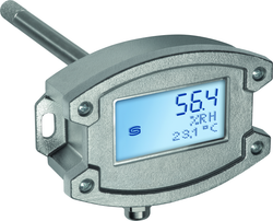 Kanal- Feuchte- und Temperaturfühler HYGRASGARD KFTF-20-U VA LCD, mit LCD-Anzeige, mit Metall-Sinterfilter - S+S Regeltechnik