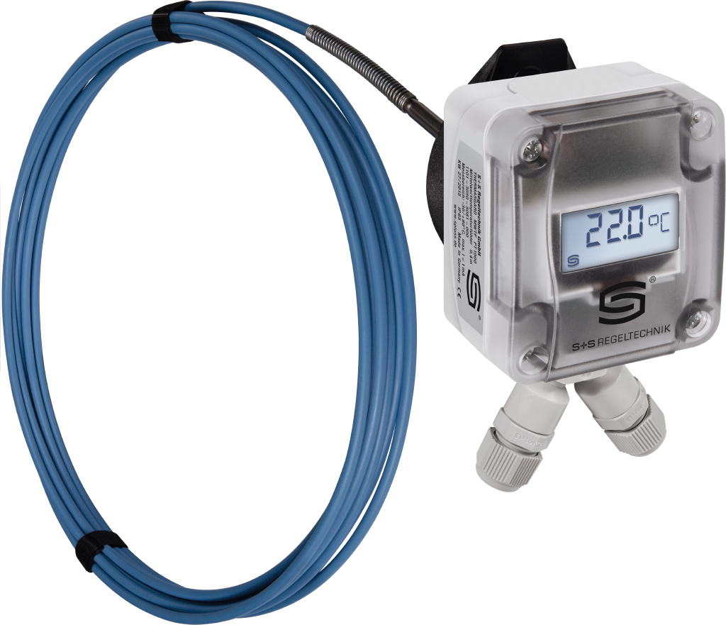 Mittelwerttemperaturmessumformer THERMASGARD MWTM-Modbus-SD 3,0m LCD, mit LCD-Anzeige - S+S Regeltechnik