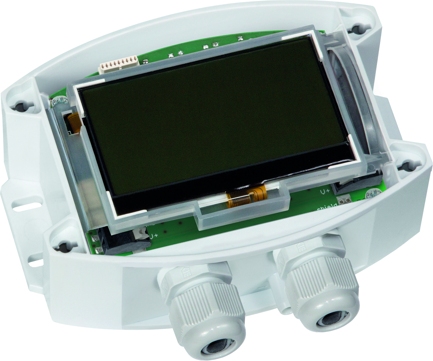 PREMASGARD 7148-Modbus LCD, mit geöffneter Abdeckung - S+S Regeltechnik
