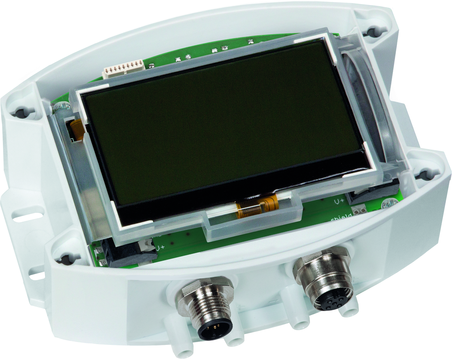 PREMASGARD 7247T-Modbus Q LCD, mit geöffneter Abdeckung - S+S Regeltechnik