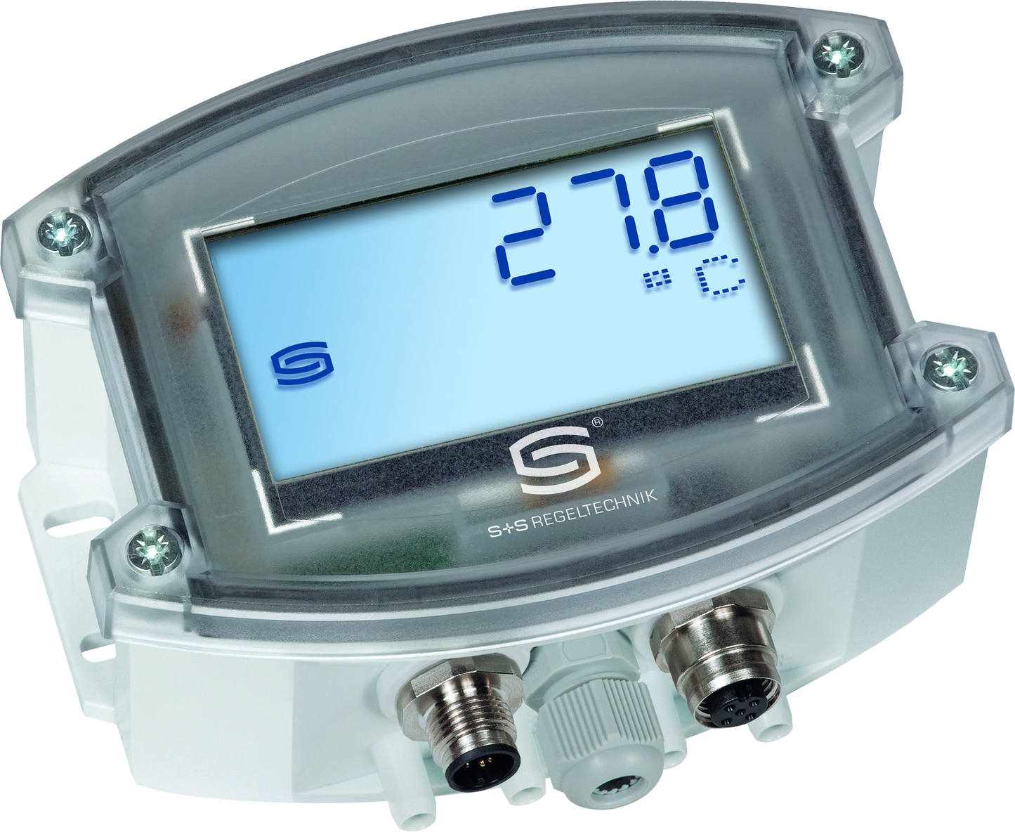 PREMASGARD 7245T-Modbus Q LCD, mit geöffneter Abdeckung - S+S Regeltechnik