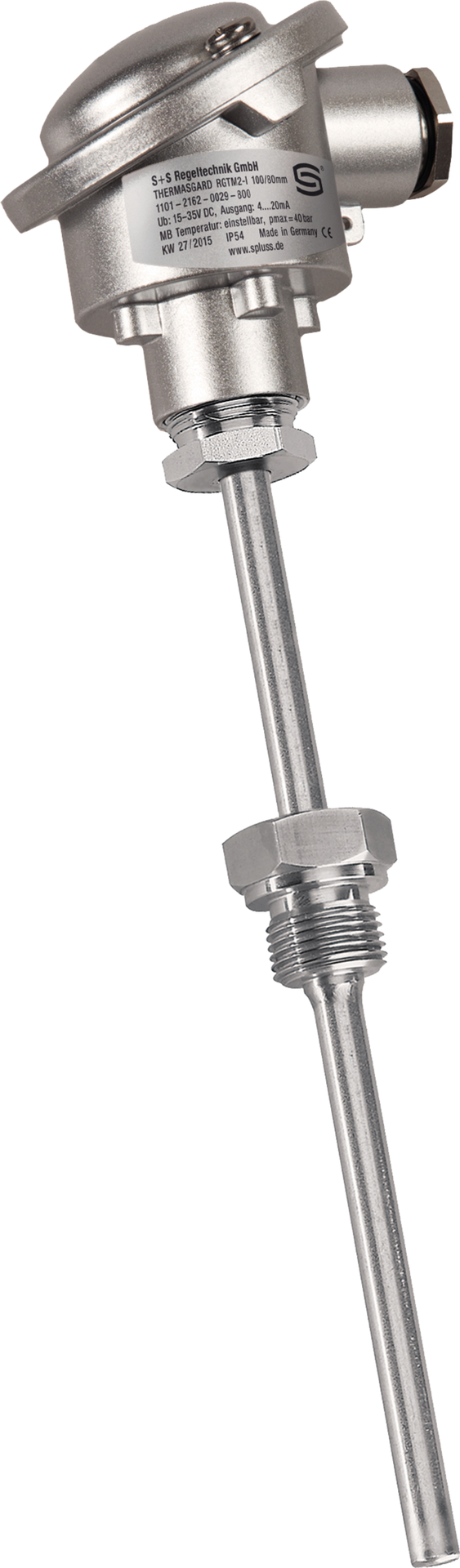 Einschraub- / Rauchgas-Temperaturmessumformer THERMASGARD RGTM2-U 400/80mm - S+S Regeltechnik