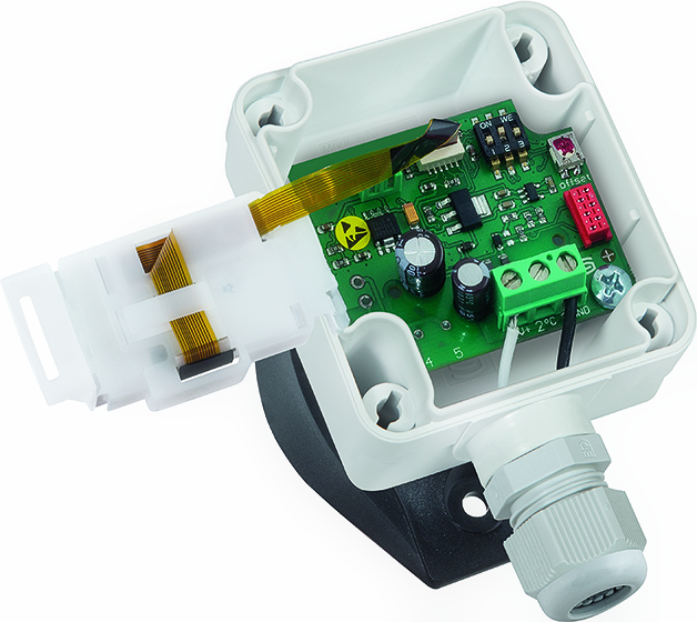 THERMASGARD TM65-U 250mm LCD, mit geöffneter Abdeckung und LCD-Anzeige - S+S Regeltechnik