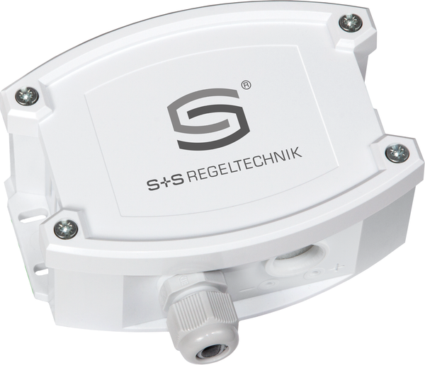 CO₂-Sensor mit geschlossenem Gehäuse und Kabelverschraubung