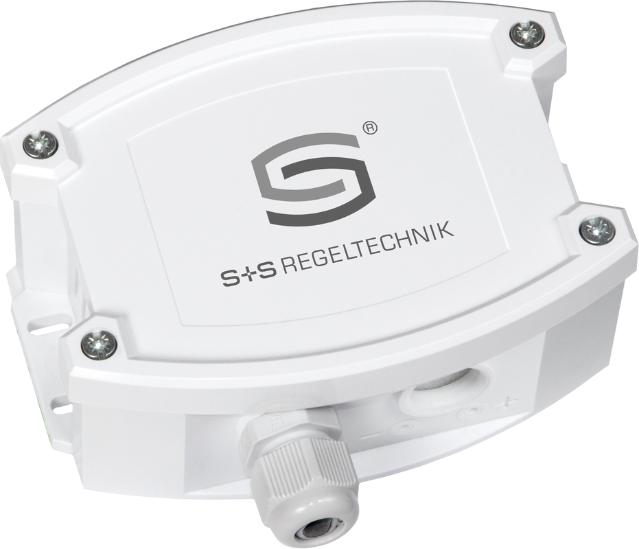 CO₂-Sensor mit geschlossenem Gehäuse und Kabelverschraubung