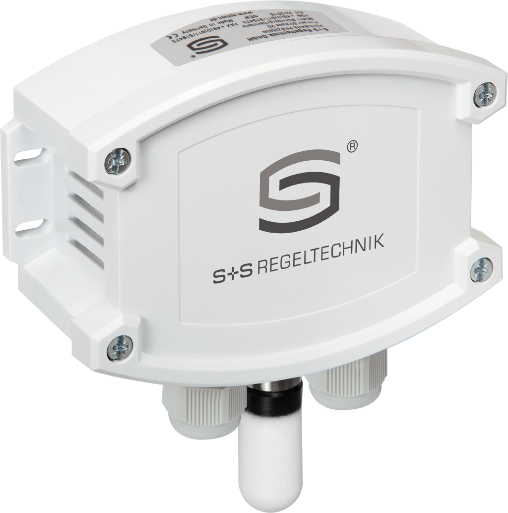 Aufputzfühler für Feuchte, Temperatur und CO2 AERASGARD AFTM-CO2-Modbus, mit Kunststoff-Sinterfilter - S+S Regeltechnik