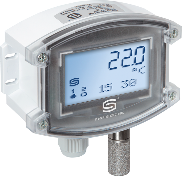 Aufputz-Hygrothermostat mit Display und porösem Schutzrohr
