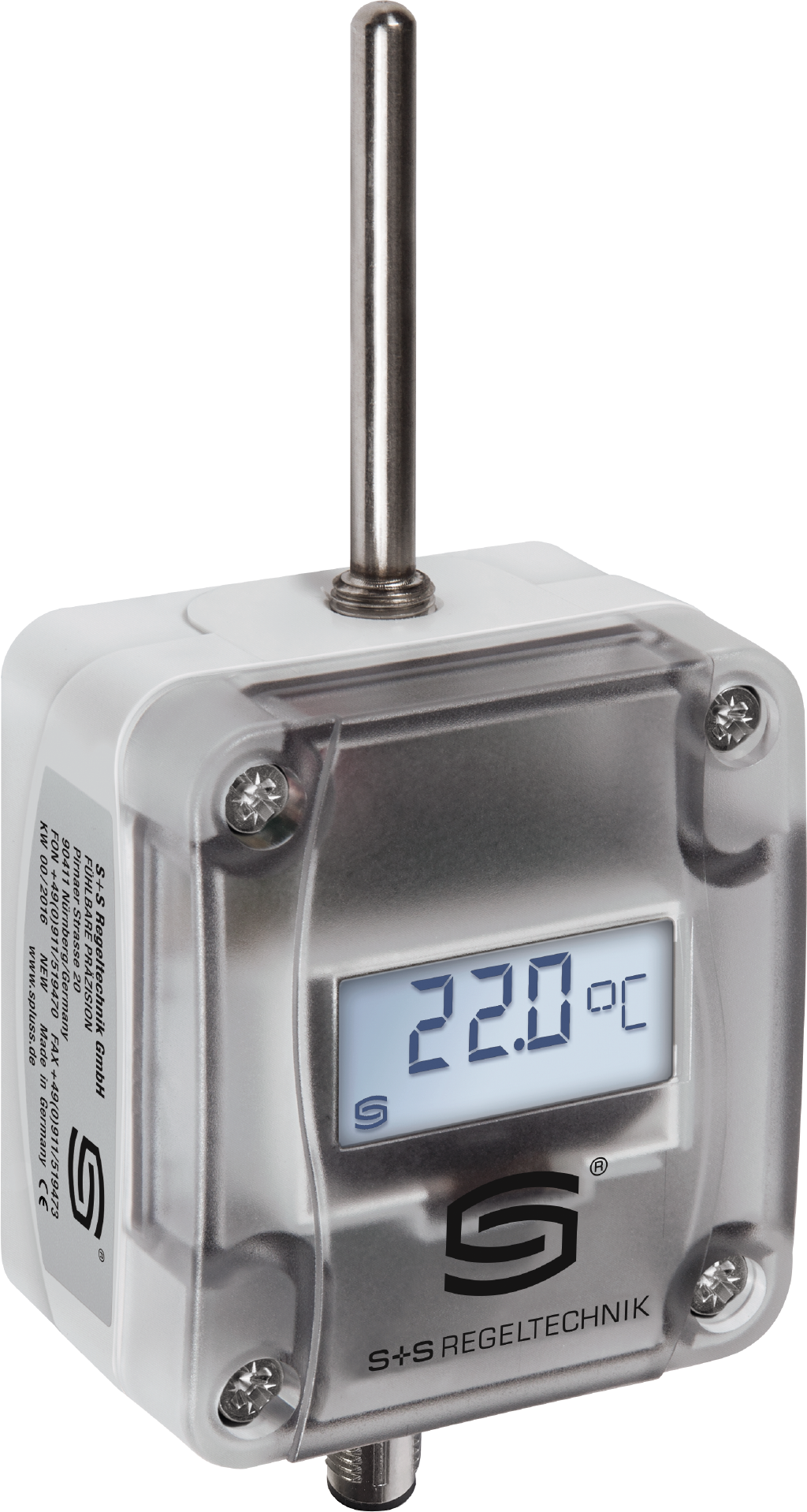 Außentemperatur- / Feuchtraumtemperaturmessumformer THERMASGARD ATM2-I Q LCD, mit LCD-Anzeige - S+S Regeltechnik
