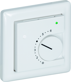 Raumtemperaturfühler mit Bedienelementen im Flächenschalterprogramm THERMASGARD FSTF Pt100 P L T - S+S Regeltechnik