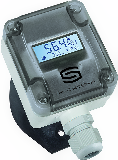 HYGRASGARD KAVTF-I LCD, mit geöffneter Abdeckung, mit Metall-Sinterfilter - S+S Regeltechnik