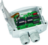 HYGRASGARD KFTF-Modbus-T3 LCD, mit geöffneter Abdeckung und LCD-Anzeige, mit Sinterfilter - S+S Regeltechnik