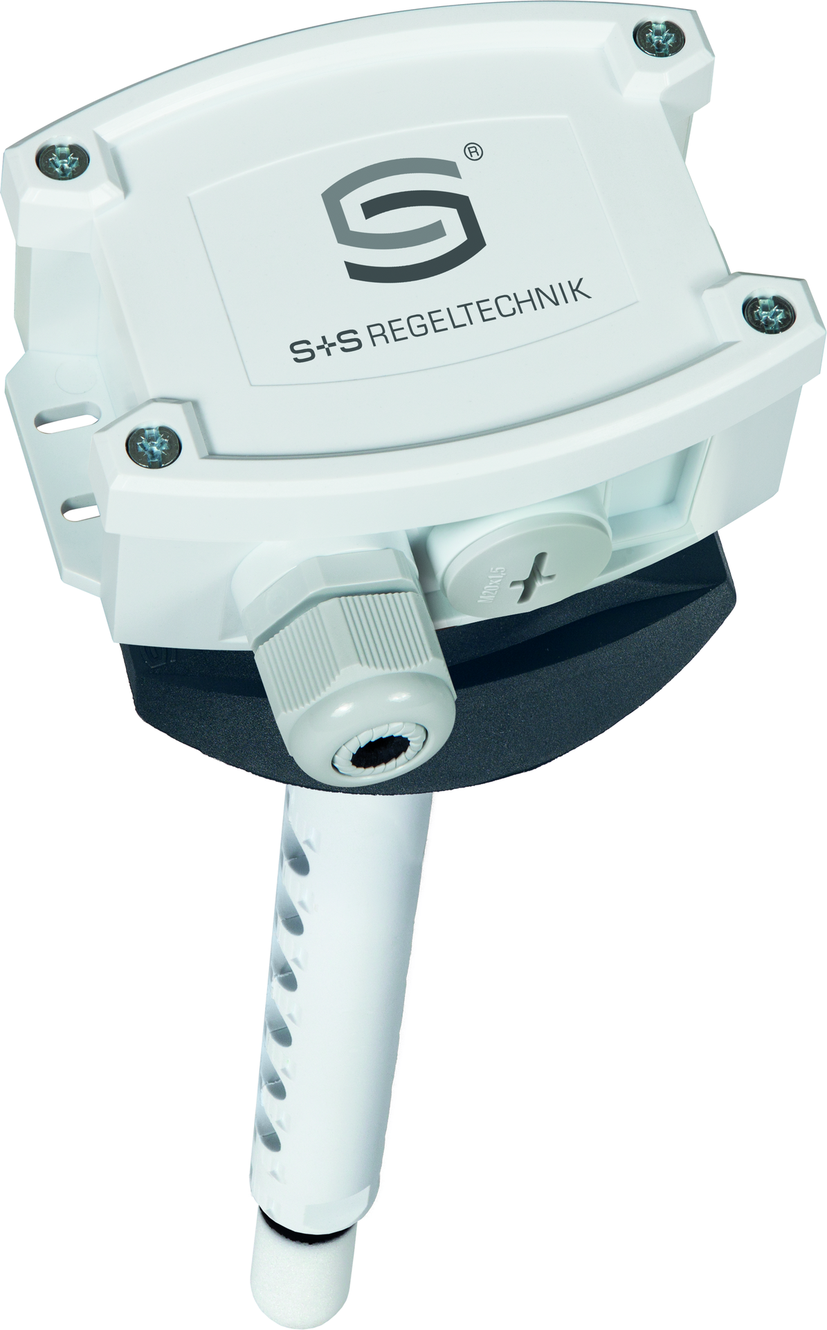 HYGRASGARD KFTF-20-wModbus, mit geöffneter Abdeckung, mit Metall-Sinterfilter - S+S Regeltechnik