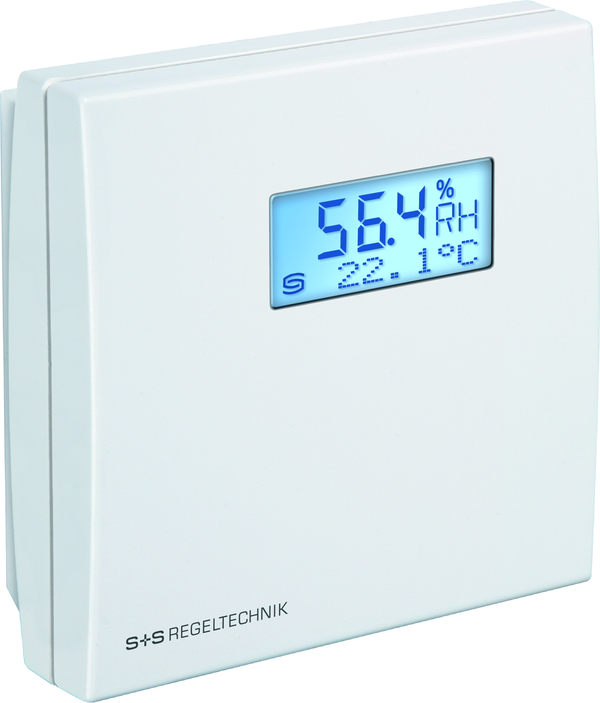 Raumfeuchtefühler HYGRASGARD RFF-U LCD, mit LCD-Anzeige, mit Metall-Sinterfilter - S+S Regeltechnik