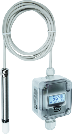Raumpendelfeuchte- und Temperaturfühler HYGRASGARD RPFF-I LCD, mit LCD-Anzeige, mit Kunststoff-Sinterfilter - S+S Regeltechnik