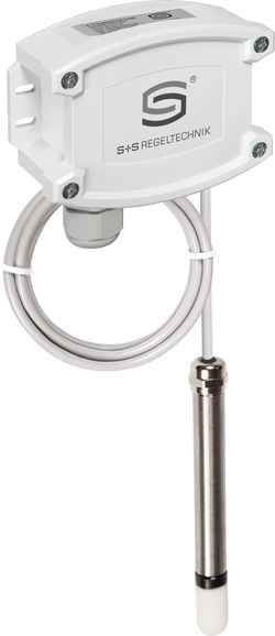 WIRELESS Raumpendel-Feuchte- und Temperaturfühler HYGRASGARD RPFTF-wModbus, mit Kunststoff-Sinterfilter - S+S Regeltechnik