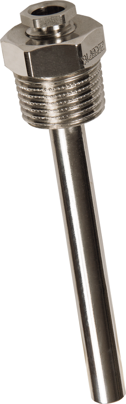 Tauchhülse aus Messing vernickelt Tauchhülsen THE-MS 250MM - S+S Regeltechnik